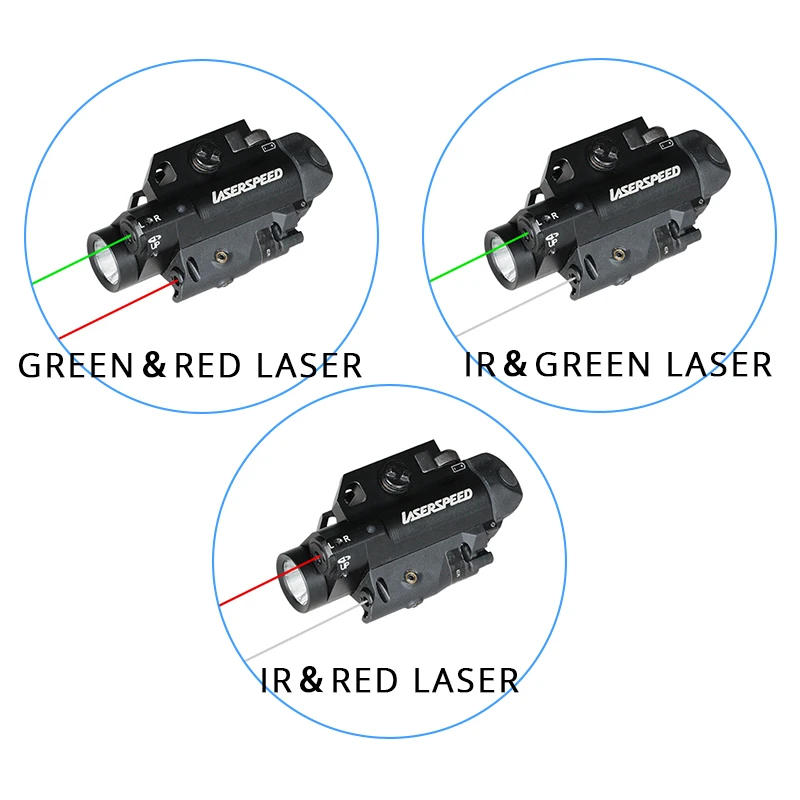 Алюминиевый Компактный ИК и зеленый лазерный прицел Laserspeed с двойным лучом