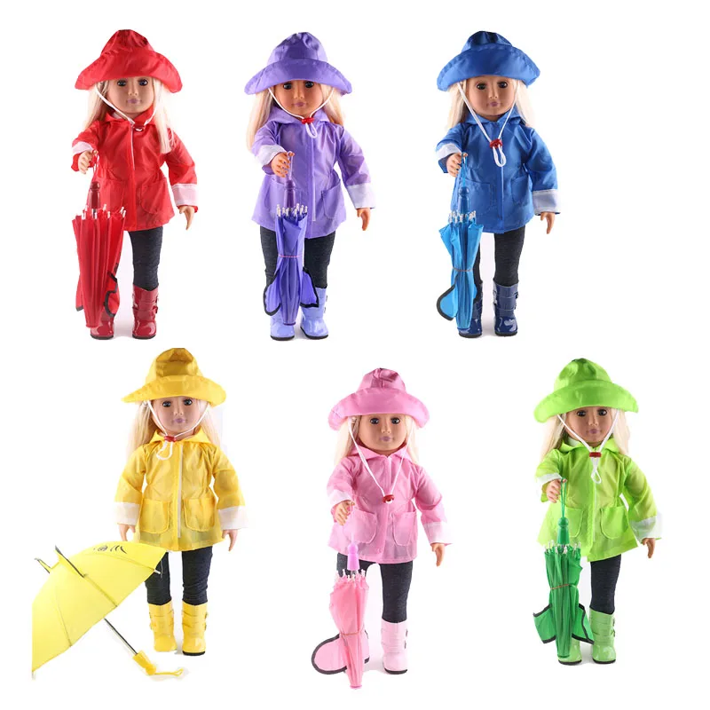 

Doll Accessories Optional Multicolor Raincoat Shoes Umbrella For 18Inch American&43CM Born Baby Our Generation Christmas Gift