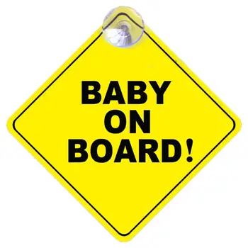 

BABY ON BOARD Stroller Safety Car Window Sticker Yellow Reflective Warning Sign U1JF