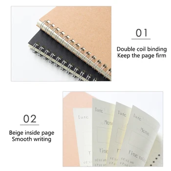 

A5 Daily Notebook Office Weekly Monthly Travel Work Recording Schedule Loose Leaf To Do List Student Time Planner Ring Binder