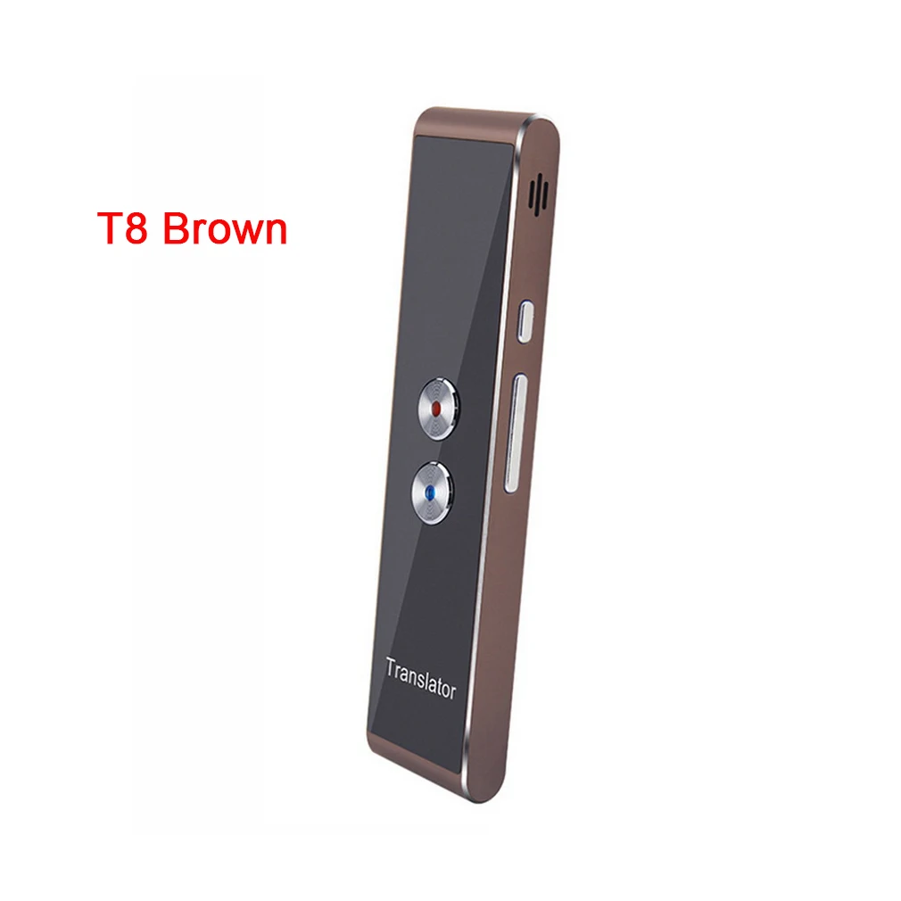 T8 Brown Портативный Умный голосовой переводчик обновленная версия для обучения путешествий бизнес-встречи 3 в 1 голосовой текст фото язык переводчик - Цвет: T8 Brown
