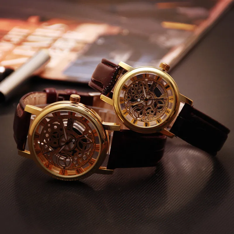 

South Korea Fashion Double-Sided Hollow out Waterproof Creative Middle School Students WOMEN'S Watch Non-Mechanical MEN'S Watch