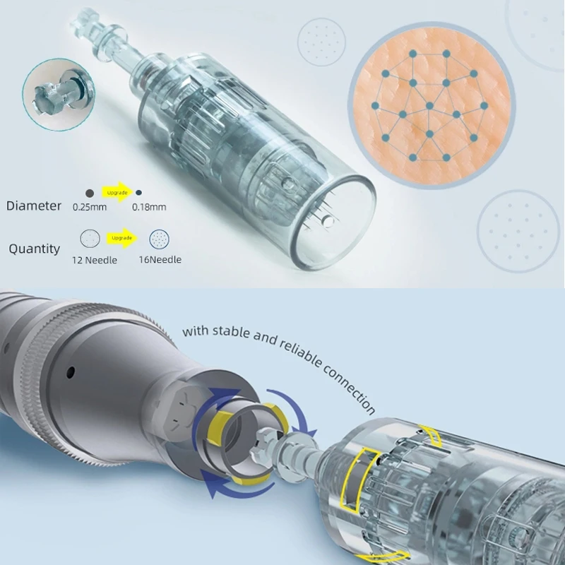Derma sem Fio Sistema de Microneedling de Kit de Cuidados com a Pele Caneta Ultima Display Digital 6 Níveis Avançado Recarregável Dr. M8-w 8 sistema de microneedling de kit de cuidados com a pele recarregável