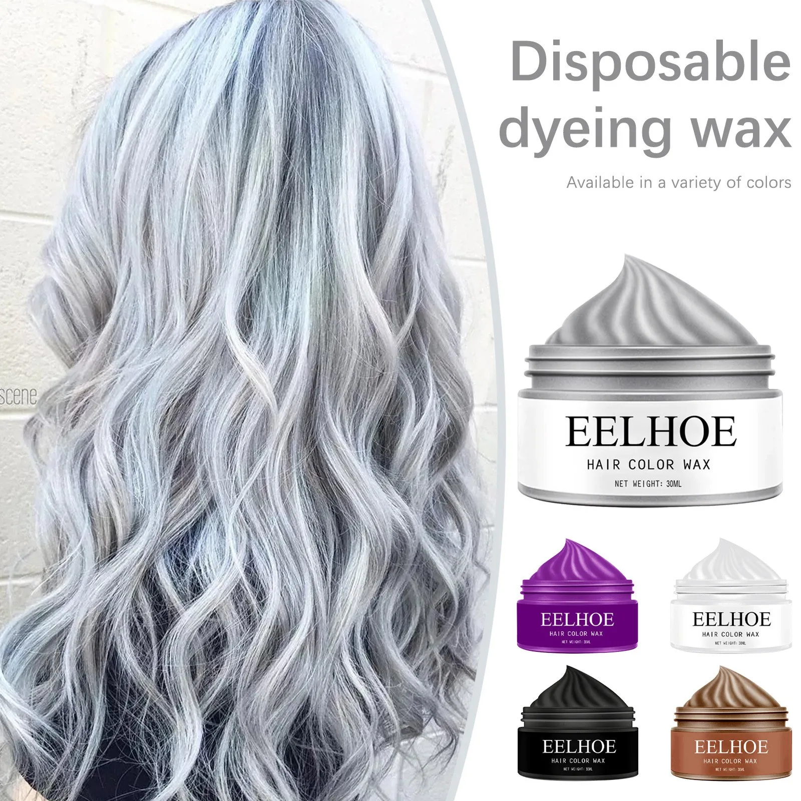 30ML Colorful One-time Hair dyeing Waxy Gel Cream Styling Hair Setting  Natural Fluffys Color Dyeing Mud Molding Dropshipping - AliExpress Beauty &  Health