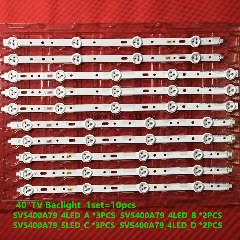 Новая часть 1 комплект = 10 штук 40D1333B 40L1333B 40PFL3208T LTA400HM23 светодиодный подсветка бар SVS400A79 4 светодиодный A B D 5 светодиодный C Тип Rev.1120712
