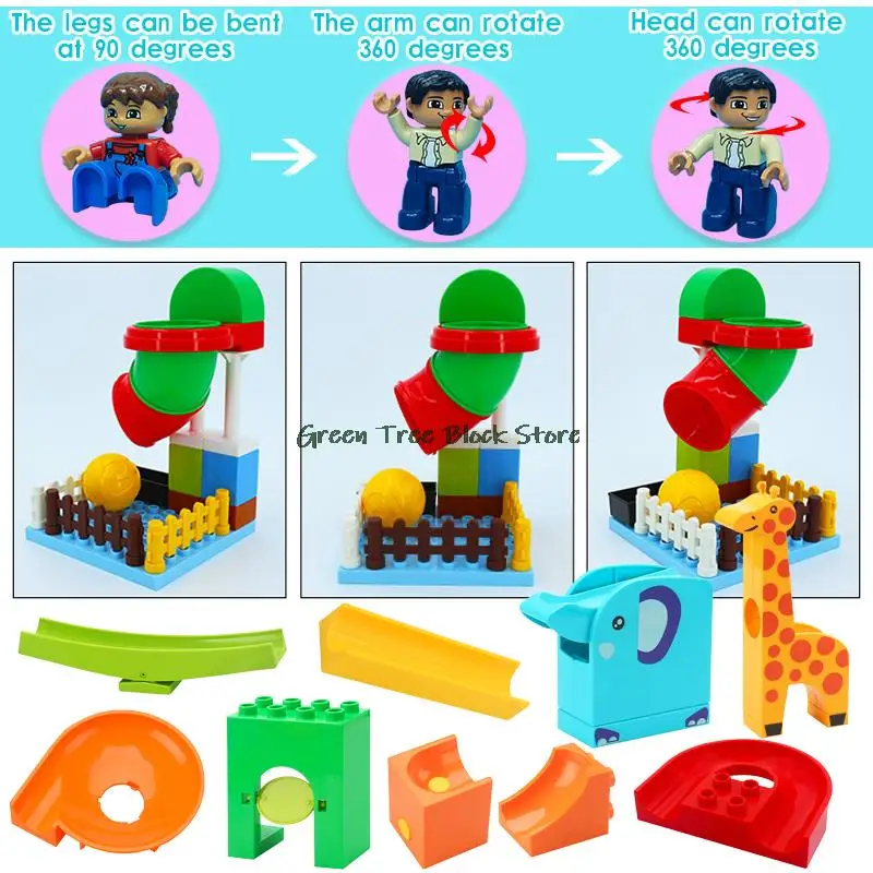 Hot Random Color 1pcs Large Size Building Blocks Slides Bricks Accessories Pipe Balls Children Toys Puzzle MOC Montessori Gifts