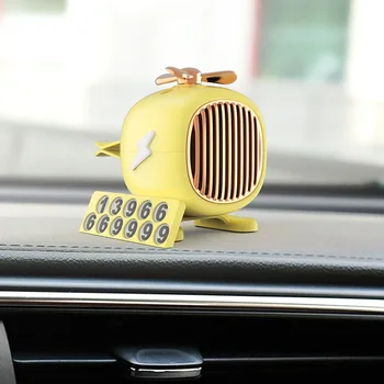 

Cartoon Helicopter Car Air Outlet Perfume Multifunction Air Freshener Aromatherapy Dashboard Ornaments Luminous Parking Card