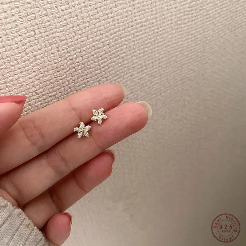 Серьги-гвоздики из стерлингового серебра 925 пробы женские гипоаллергенный