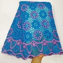 Вуаль suisse синяя швейцарская вуаль кружева в швейцарской Африканской кружевной ткани высокое качество кружевной материал нигерийская Ткань 5 ярдов/лот