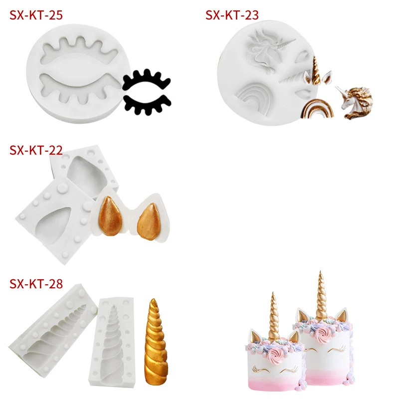 11 Styles Of New Unicorn Shape Cake Molds Fondant Silicone Mould DIY Baking Decoration Tools Cupcake Mold Pastry Model Tools3