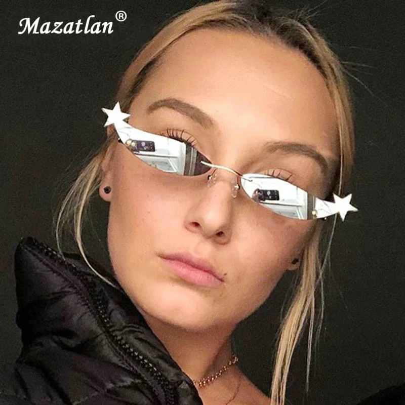 Новый бренд личности маленькие зеркальные солнцезащитные очки для женщин и