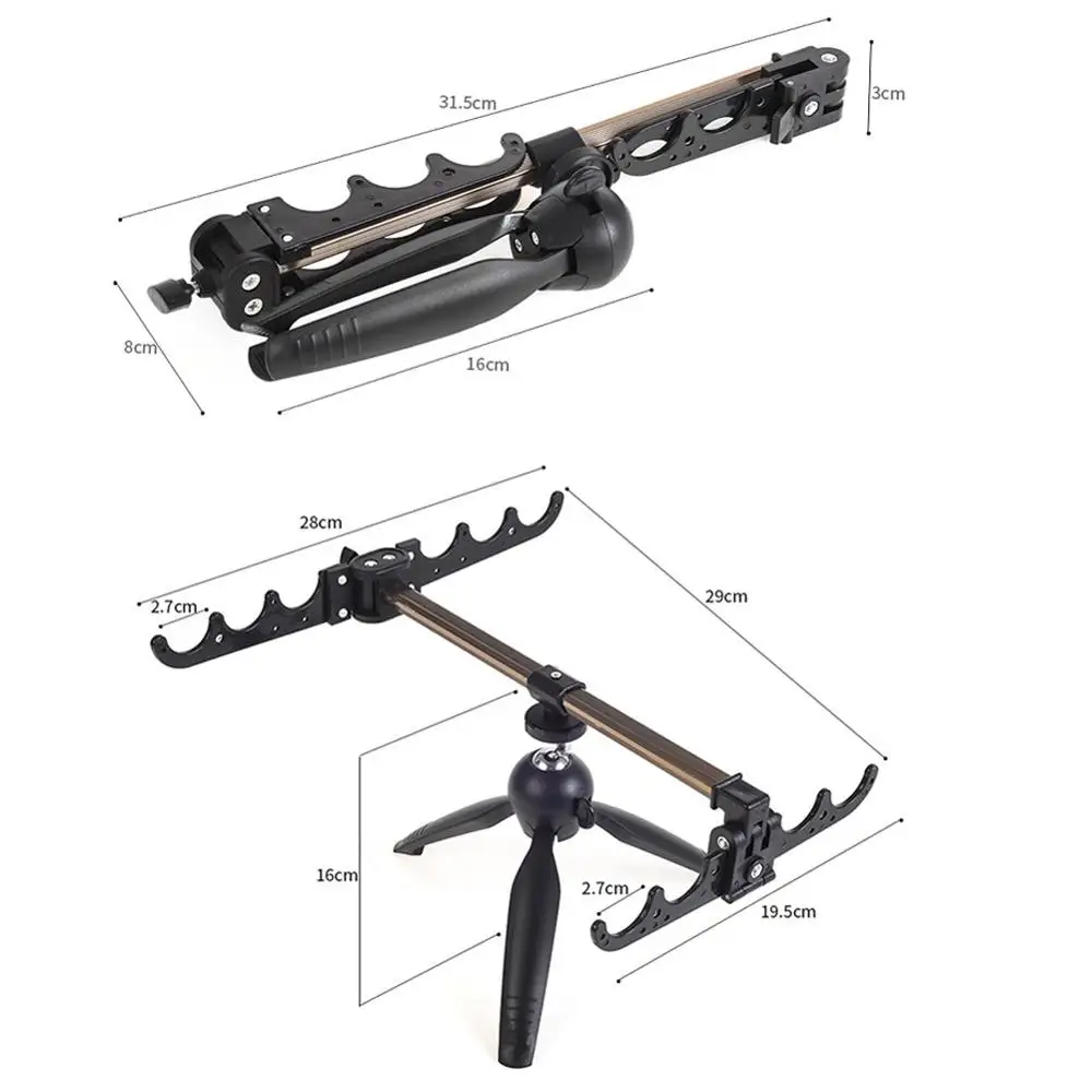 Adjustable Carp Ice Fishing Rod Stand Holder Fishing Pole Triangle Bracket Tripod Fishing Tackle Accessory Pesca - Цвет: black