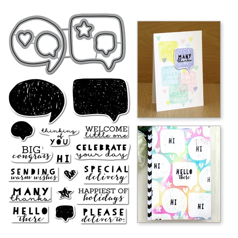 

Eastshape Dialog Chat Bubble Metal Cutting Dies Stamp New 2019 for Craft Scrapbooking Embossing Die Cut Decorative Card Making