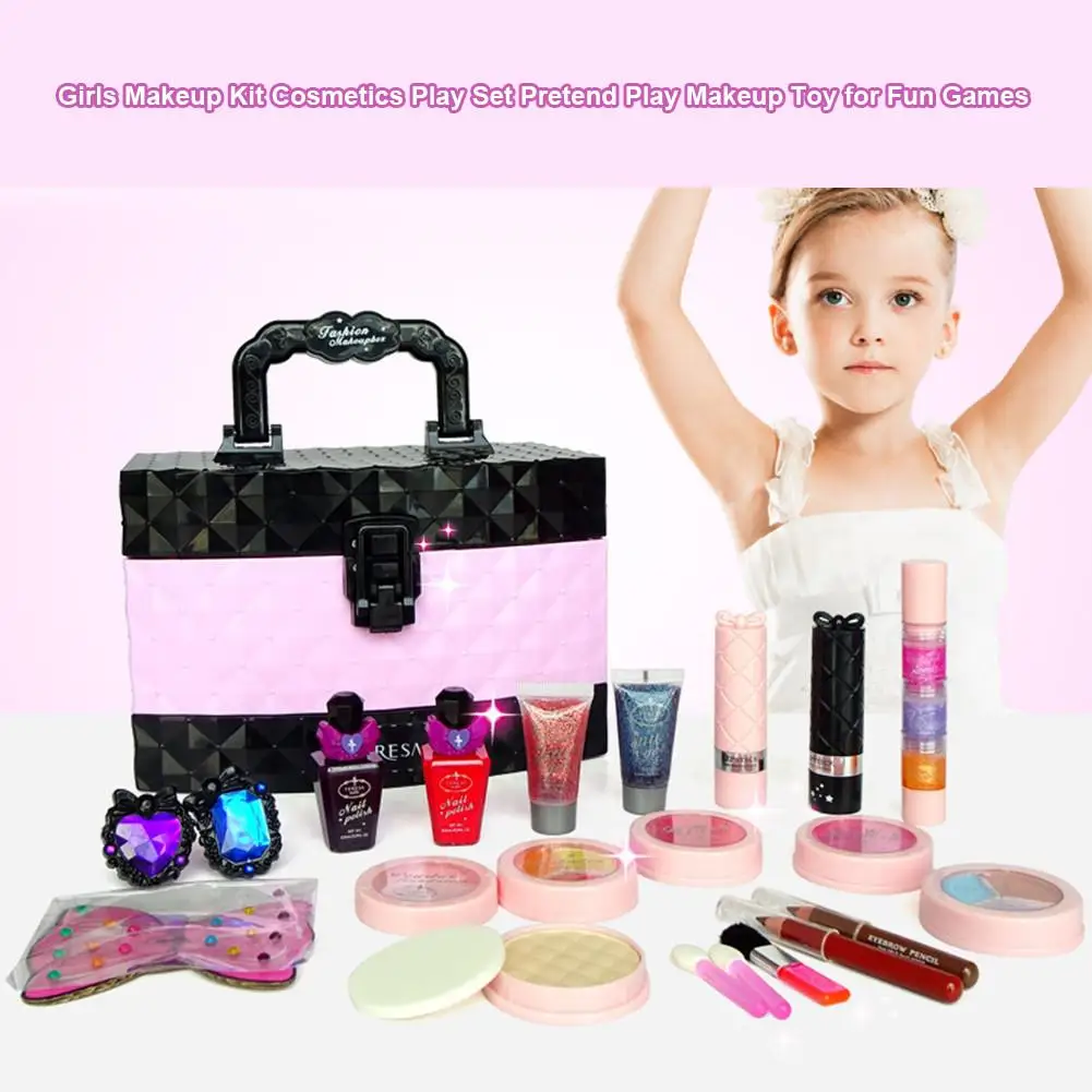 Girls Makeup Kit Cosmetics Play Set Pretend Play Play House Dress Up Non Toxic Mirror Cosmetic 1 Girls Makeup Kit Cosmetics Play Set Pretend Play Play House Dress Up Non Toxic Mirror Cosmetic 2