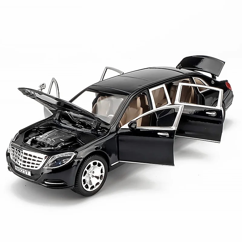 Колеса 1/24 Maybach S600 литые игрушечные машинки сплав металлические модели автомобилей мини-игрушки mercedes track мальчики подарки для детей - Цвет: black