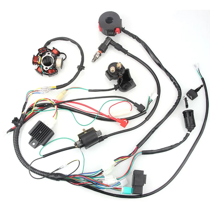 

Wiring Harness Ignition System set Quad Cluster Switch CDI Replacement Component Electrical