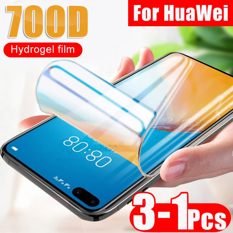 Мягкая Гидрогелевая пленка 700D для Huawei P40 Lite E P30 Pro P20 защитная экрана Mate 20 не стекло