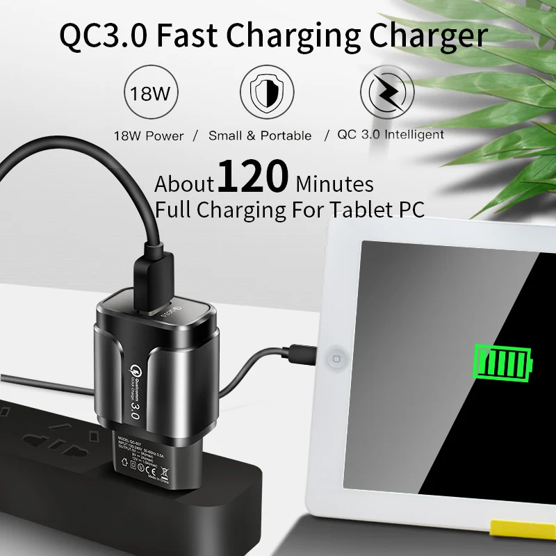 GTWIN Quick Charge 3,0 18 Вт QC 3,0 4,0 быстрое зарядное устройство USB портативное зарядное устройство для мобильного телефона адаптер для iPhone samsung Xiaomi