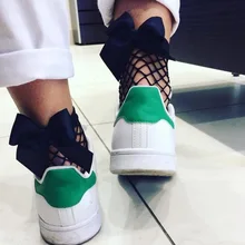 Новинка года; Лидер продаж; модные летние женские носки в крупную сеточку с рюшами; носки длиной по щиколотку; кружевные короткие носки в сеточку с бантом; Chaussettes