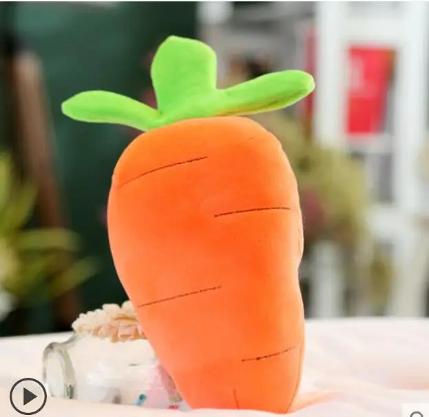 Kawaii фрукты плюшевая игрушка клубника банан яблоко сосна яблоко кукла подушка моделирование мультфильм кукла украшения подушки подарок на день рождения - Цвет: 33cm-carrot