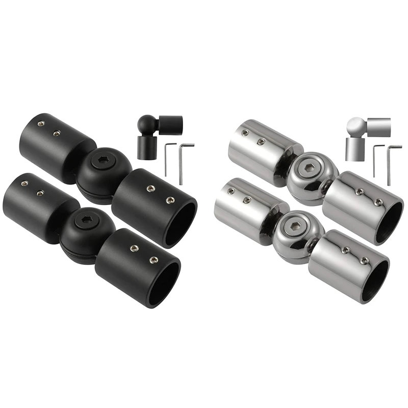 2Set Hinged Elbow Connector Curtain Rod Corner Connector Elbow