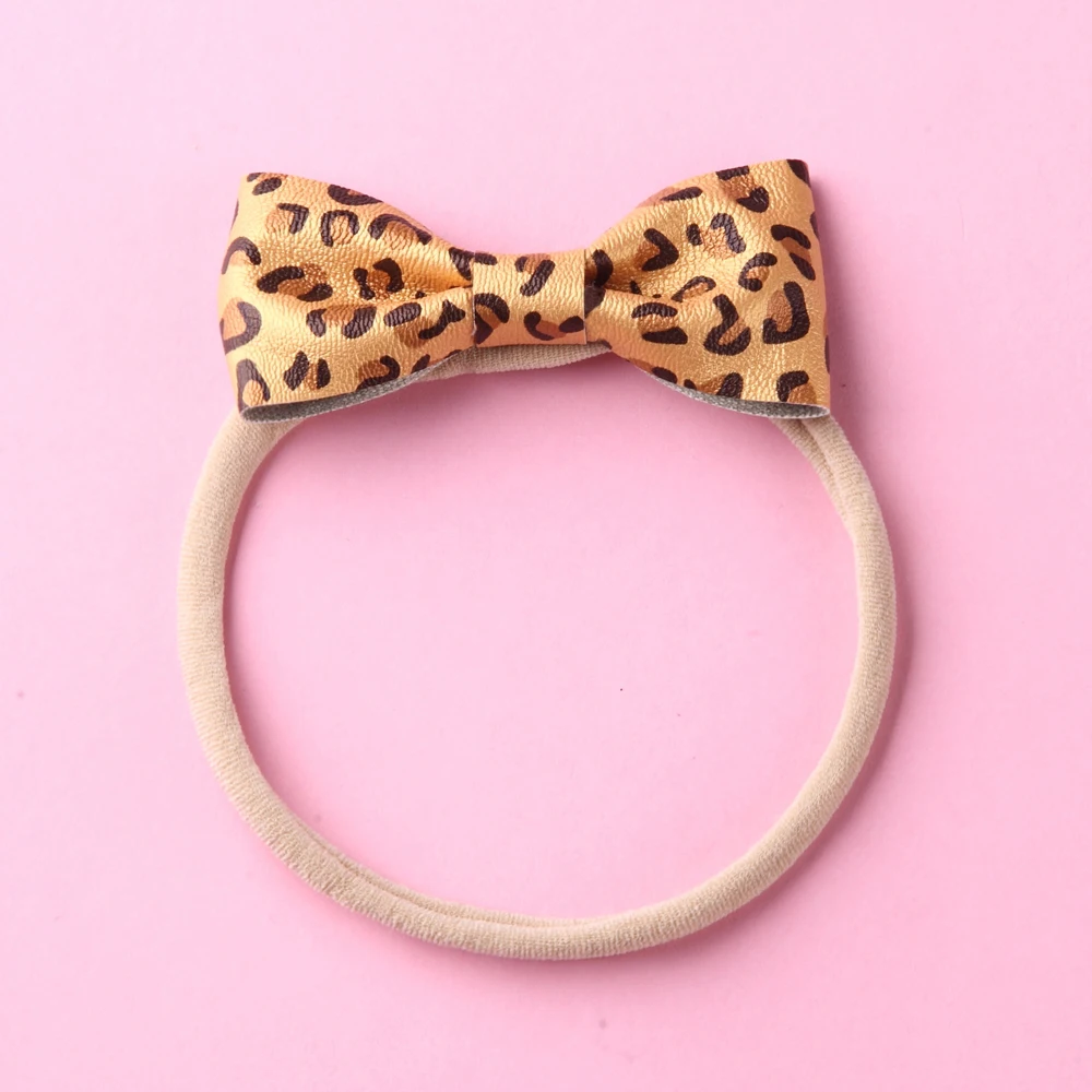 1 шт. Леопардовый бант из нейлона повязки на голову мягкая модная кожаная повязка