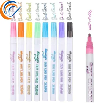 

2 Mm Outline Pen 12 Pcs Per Set Dream Color Marker Pen Metal Color Double Line Pen