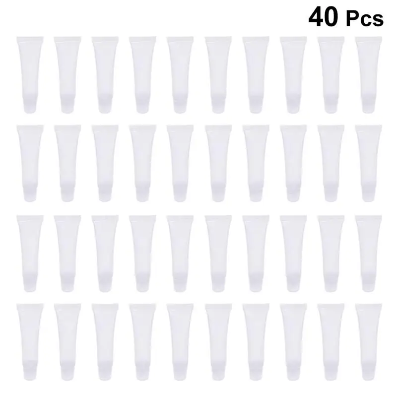 

40pcs 10ml Empty Lip Gloss Tubes Lipstick Tube Lip Balm Soft Tube Makeup Squeeze Clear Lip Gloss Container Lip Gloss Packaging