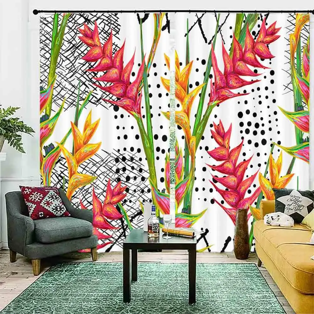 customize animal modern living room curtains window treatments 3D curtain