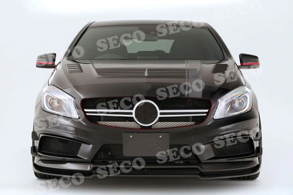 Для Mercedes Benz A Class W176 A250 спортивный бампер 2013- двойной передний спойлер для губ из углеродного волокна Защита подбородка для автомобиля