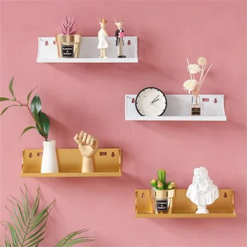 

Iron Decoration Storage Rack Simple Nordic Wrought Grid Wall Shelf Creative Home Storage Wall-Mounted Finishing Holder