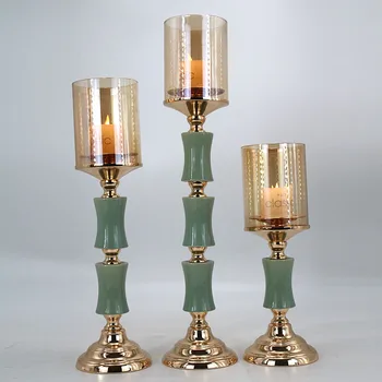 

Metal Candle Holders Gold Candlestick Fashion Wedding Candle Stand Exquisite Candlestick Christmas Table Home Decor