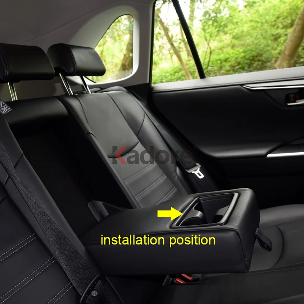 YUZHONGTIAN Car Accessories Gear Console Water Cup Holder Frame Trim ABS Carbon Fiber Style 1PC for Toyota RAV4 XA50 2019 2020 2021