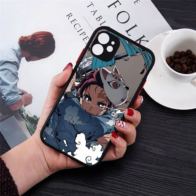 Kimetsu No Yaiba Demon Slayer Anime Phone Cases Matte For iPhone 12 13 Mini 11 Pro XR XS Max 7 8 Plus X Hard PC Back Cover a1