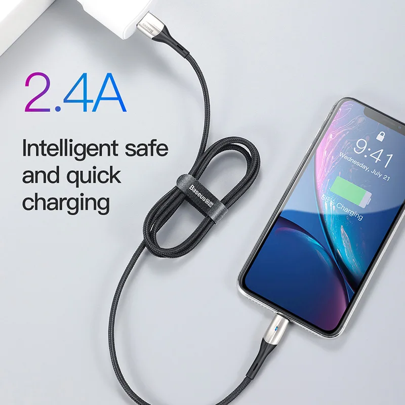 Baseus USB кабель для iPhone Xs Max Xr X 8 7 6 5S 5 2.4A кабель для быстрой зарядки и передачи данных для iPhone 11 Pro Max iPad