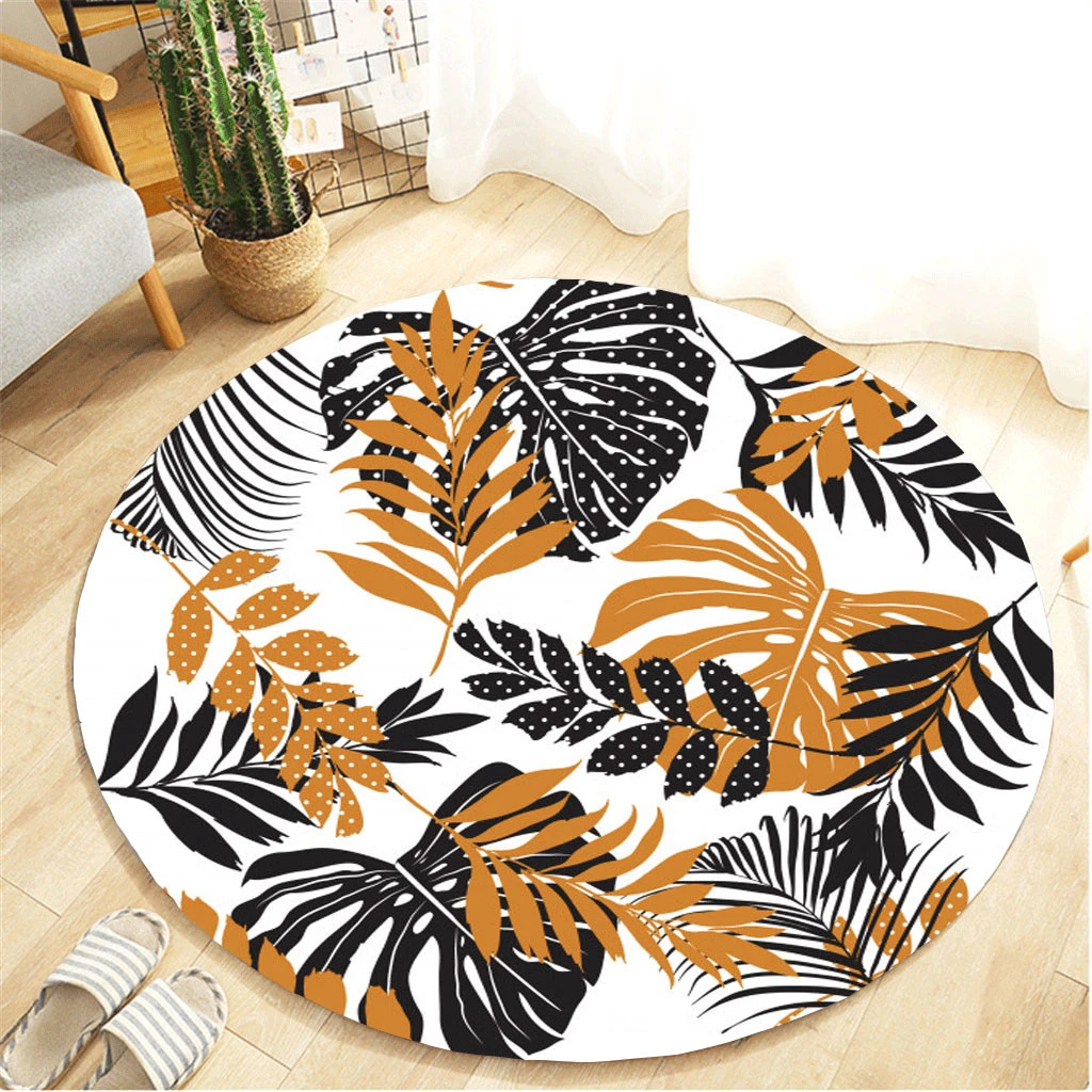 Ronda Alfombras Para La Sala Verde Con Estampado Tropical De Salon Dormitorio Silla Alfombras De Bano Aseo Decorar No De Salida De Escape De 55cm 60cm Alfombra Aliexpress