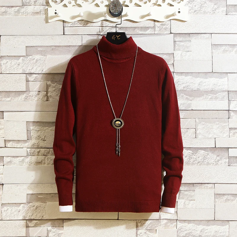 2019 Men Sweater Mens Stripe TurtleNeck weaters Male Sweter Jumper Casual Thermal Man Preppy Style Computer Knitted  Pullovers
