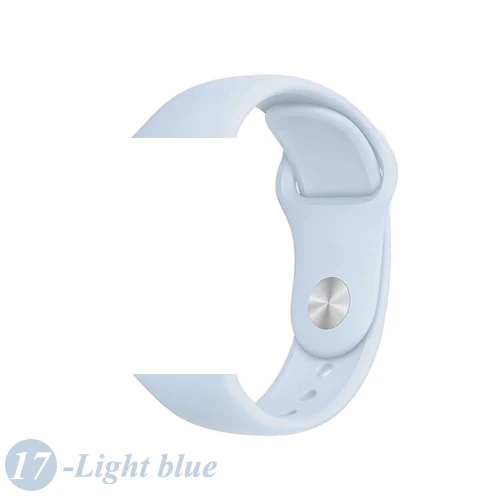 17-Light purple Ремешок для Apple Watch 44 мм 40 мм iWatch 4 ремешок 38 мм 42 мм спортивный силиконовый ремень браслет correa Apple watch 5 4 3 2 аксессуары - Цвет ремешка: 17-Light purple