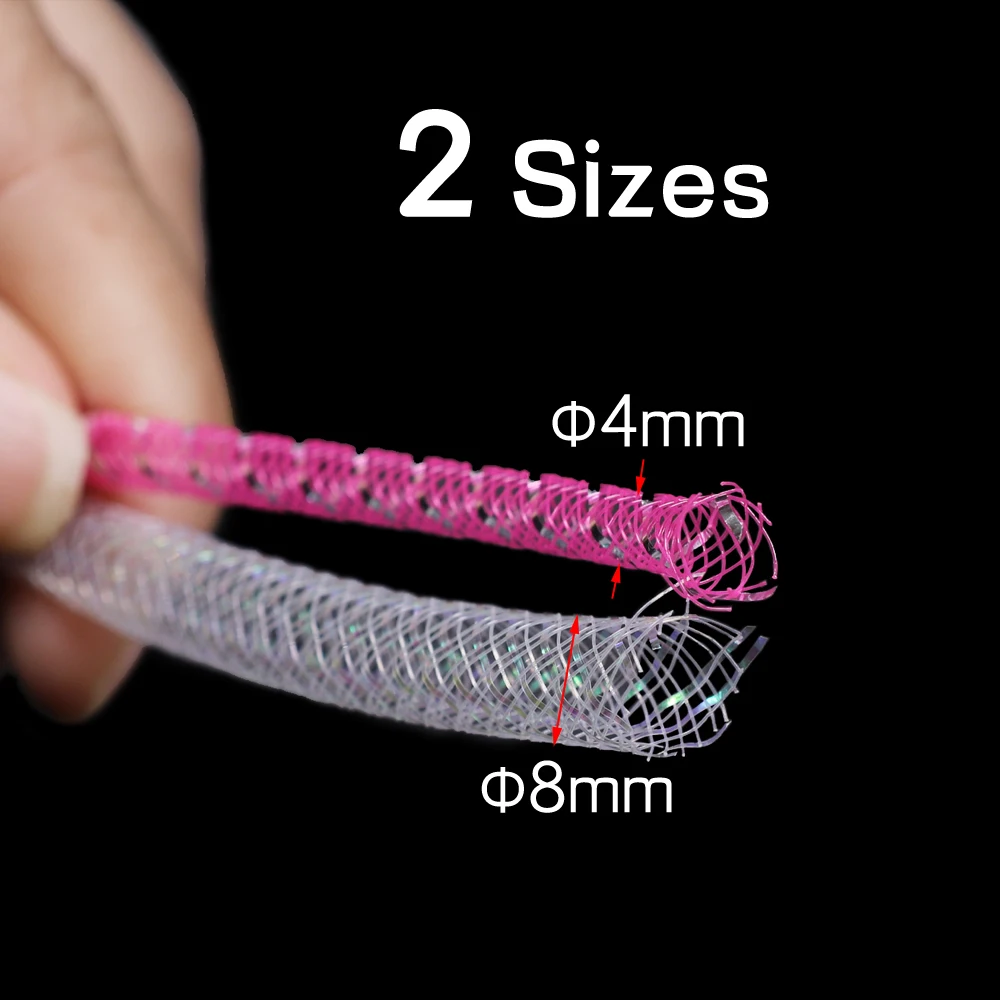 8PC Mylar Tinsel Mesh Tubes - 6mm & 8mm Width Fly Tying Materials (1