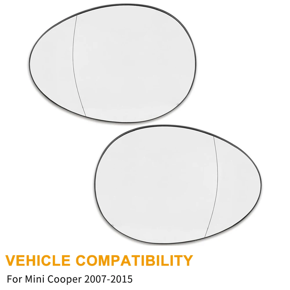 

X Autohaux Mirror Glass Heated With Backing Plate Side Rear View Mirror Glass For 2007-2015 BMW Mini Cooper