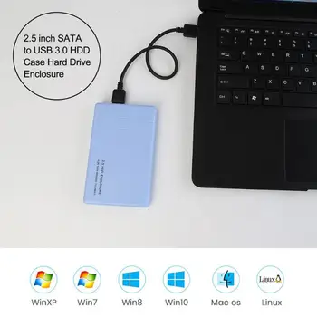 

2.5 inch SATA to USB 3.0 Adapter HDD Case 5GB/S Hard Drive Enclosure with Data Cable for 7mm/9.5mm 2.5 inch SATA 1/2/3 HDD SSD