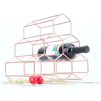 

Iron Wine Rack INS Living Room Innovative 6-bottle Free Standing Wine Cabinet Display Stand Hive Bar Wine Bottle Storage Shelf