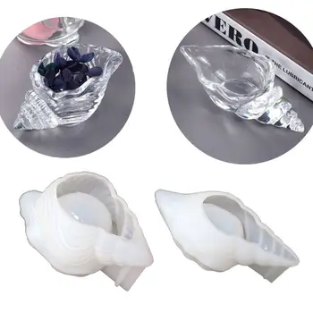 

2020 Large Conch Holder Silicone Resin Mold Makp Up Egg Stand Epoxy Resin Mould Conch Shape Beauty Blender Rack Mold Art Tool