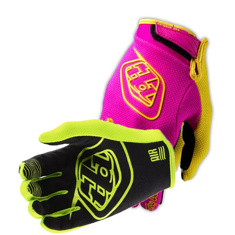 pink yellow Полный палец MTB MX мотоциклетные перчатки для мотокросса перчатки для мотогонок велосипедные перчатки - Цвет: pink yellow