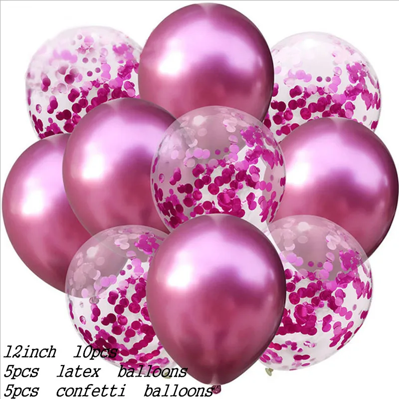 10 шт. 12 дюймов металлический цветной латексный шар конфетти надувной воздушный шар для дня рождения свадьбы Поставки гарантия качества - Цвет: Светло-желтый
