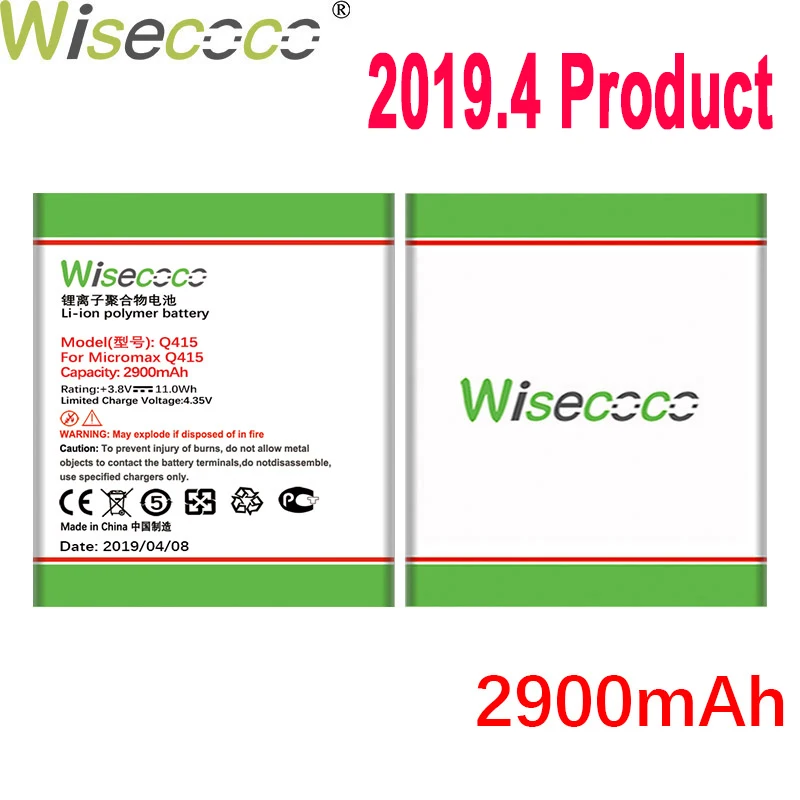 WISECOCO 2900 мАч Q415 батарея для мобильного телефона Micromax в наличии новейшее