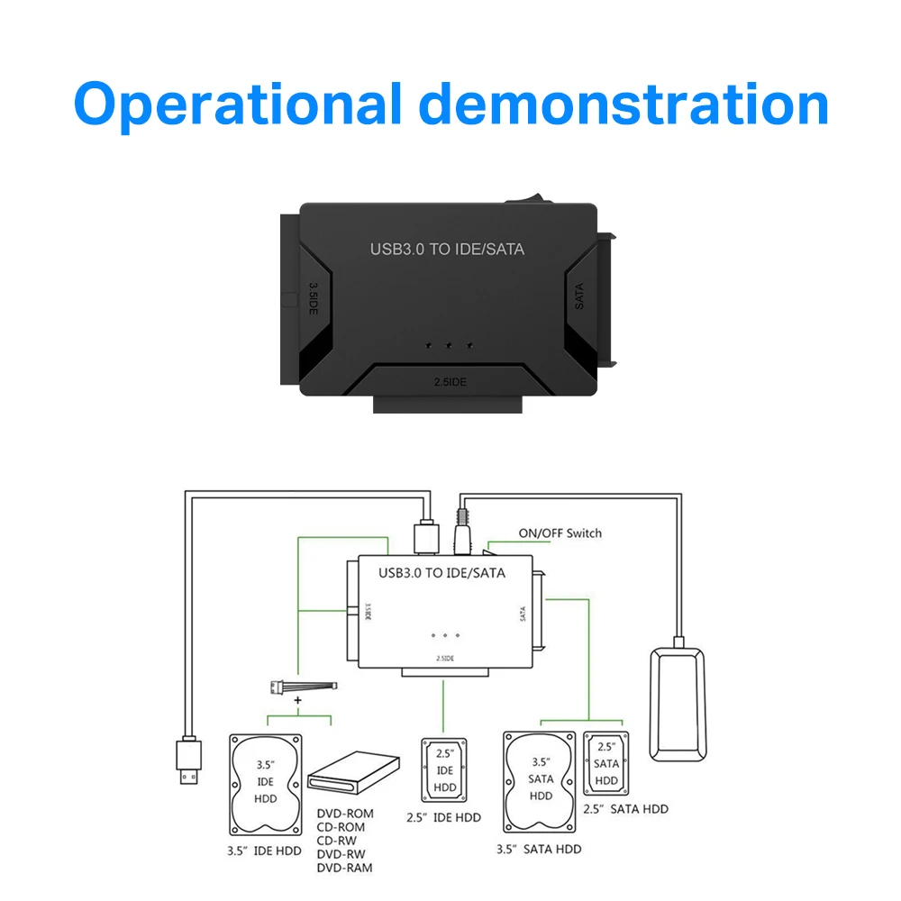 Высокоскоростной USB 3,0 на SATA IDE Внешний 2,5 дюйма 3,5 дюйма жесткий диск адаптер HDD конвертер для ноутбука настольный жесткий диск