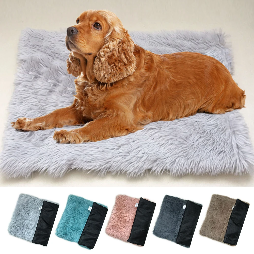 

Dog Pet Bed Kennel Round Cat Winter Warm Dog House Sleeping Bag Long Plush Super Soft Pet Bed Puppy Cushion Mat Cat Supplies
