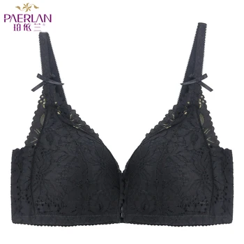 

PAERLAN Comfortable Sexy Lace Sleeping Large Underwear Women's Fashion Bow Seamless Bra New Product Push Up Front Buckle Bra