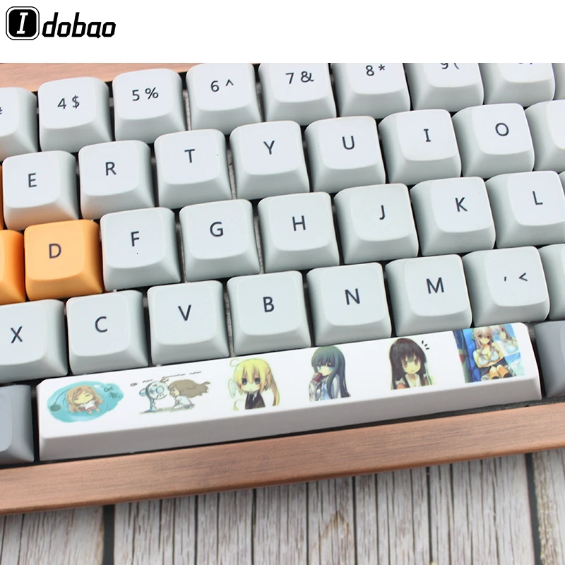 Вишневый профиль пробел 6.25x PBT Keycaps Dye Sub DIY для механической клавиатуры пользовательских комиксов Keycap приглушенный Colorway 60 84 87 104